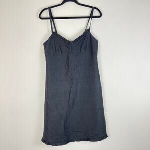 Eileen Fisher Crushed Silk v Neck Mini Dress Ruffle Design size XS